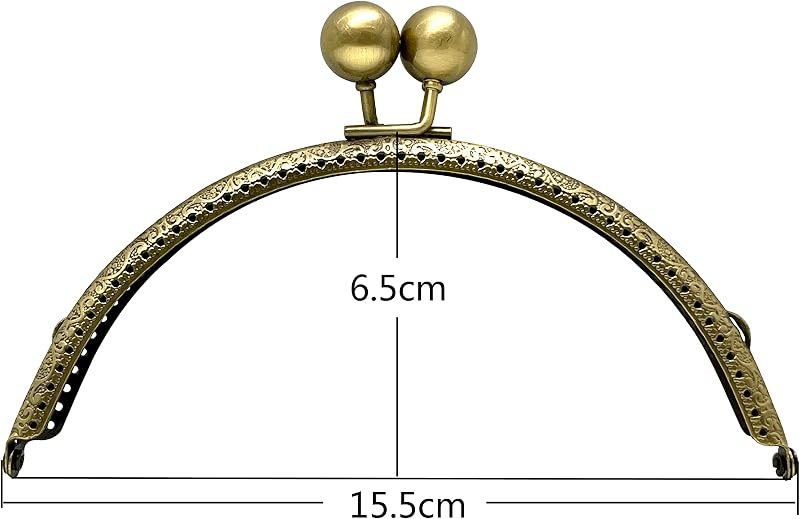 Half-Round Sew-In Kiss-Lock Purse Frame, 6 1/8" x 2 9/16" (15.5 x 6.5 cm)