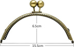 Half-Round Sew-In Kiss-Lock Purse Frame, 6 1/8" x 2 9/16" (15.5 x 6.5 cm)