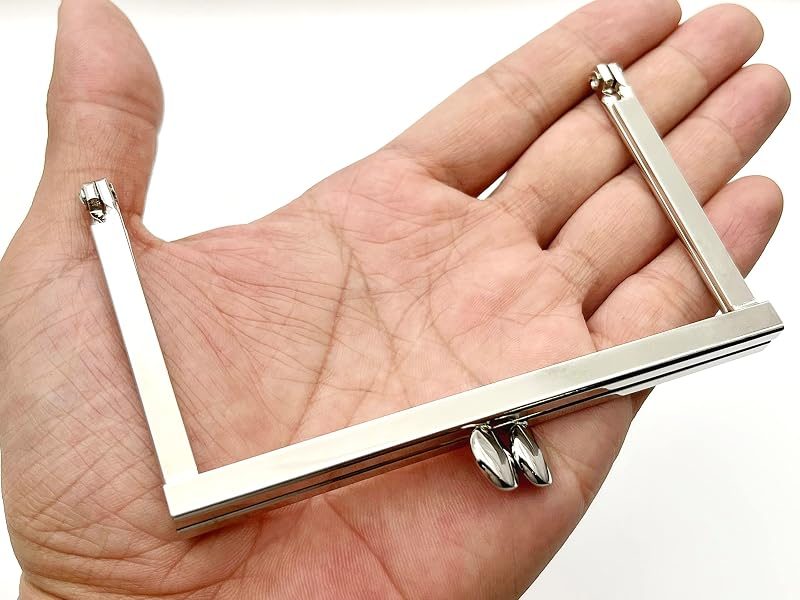 Rectangle Glue-In Kiss-Lock Purse Frame, 4" x 2 9/16" (10.5 x 6.5 cm)