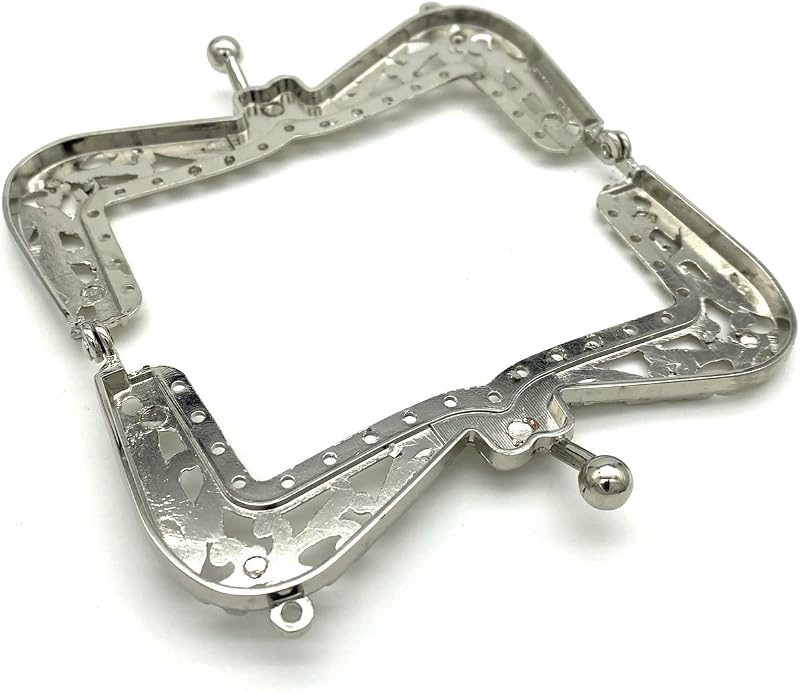 Vintage Embossed Sew-In Kiss-Lock Purse Frame, 4" (10-11 cm)