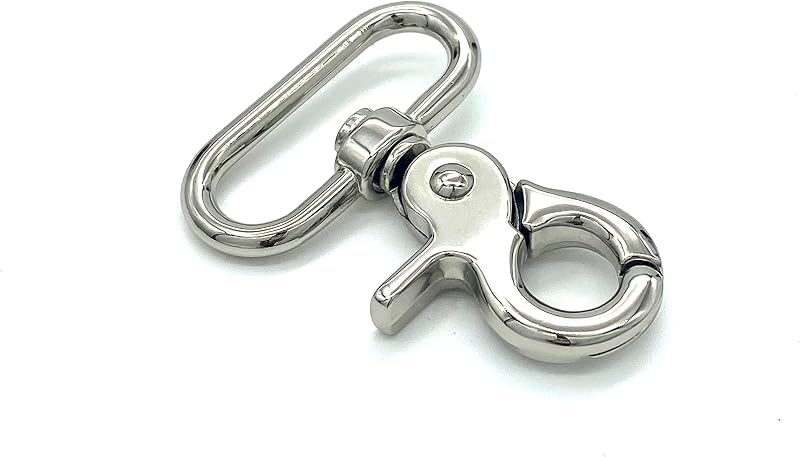 Compact Lobster-Claw Swivel Snap Hook, D-Ring Eye