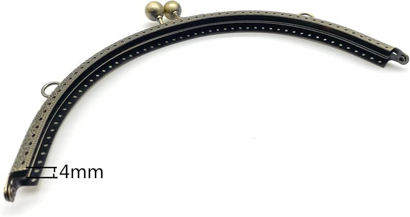 Half-Round Sew-In Kiss-Lock Purse Frame, 8 1/4" x 3 9/16" (21 x 9 cm)