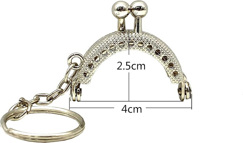 Half-Round Sew-In Kiss-Lock Purse Frame, 1 5/8" x 1" (4 x 2.5 cm)