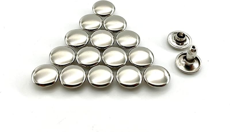 Double Flat Rivet Solid Brass Double Cap, Purse Rivet Studs for Leather Bag Making Clothing Shoes