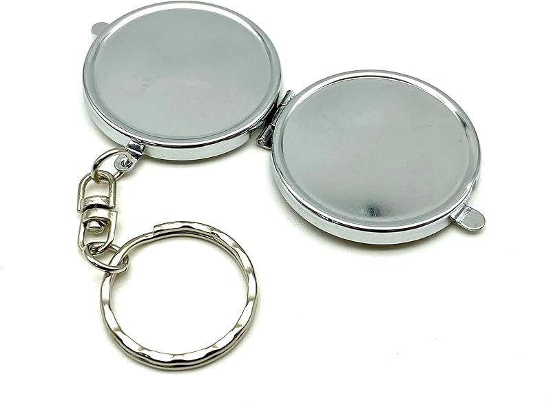 Mini Round Compact Mirror Blank with Key Ring (3.6cm)