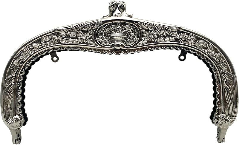 Vintage Embossed Screw-In Kiss-Lock Purse Frame, 6 1/2" x 4" (16.5 x 10 cm)