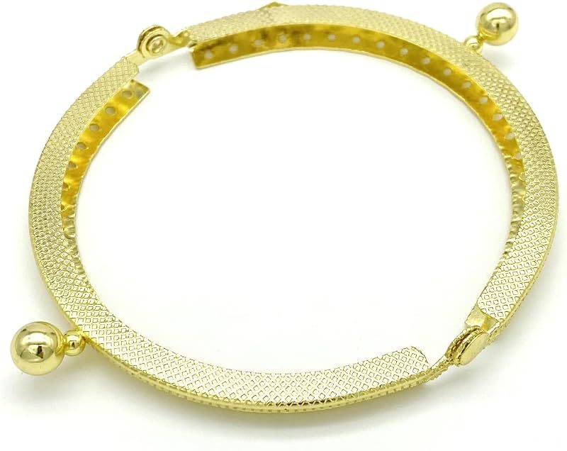 Half-Round Sew-In Kiss-Lock Purse Frame, 3 3/8" x 1 3/4" (8.5 x 4.5 cm)