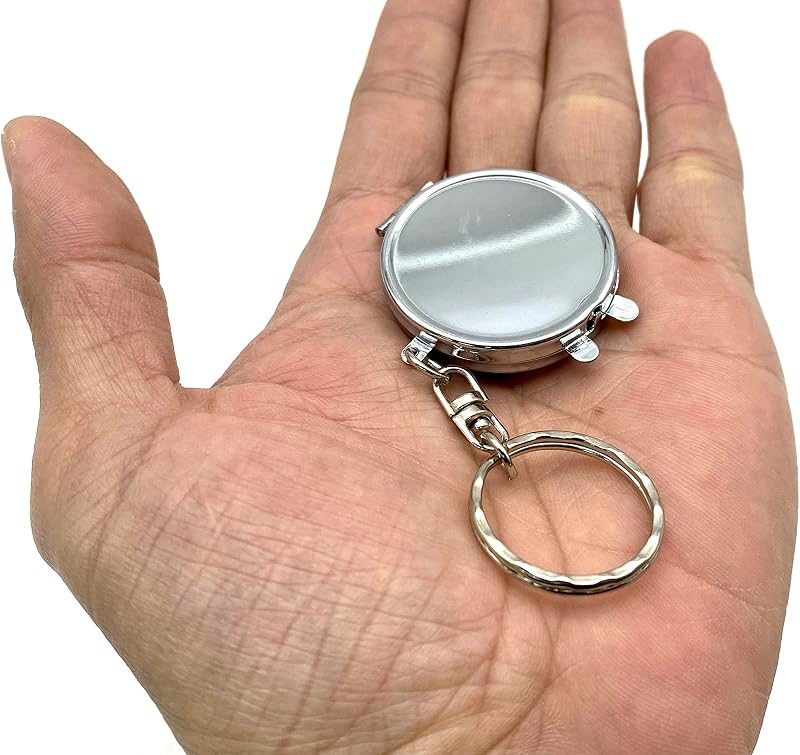 Mini Round Compact Mirror Blank with Key Ring (3.6cm)