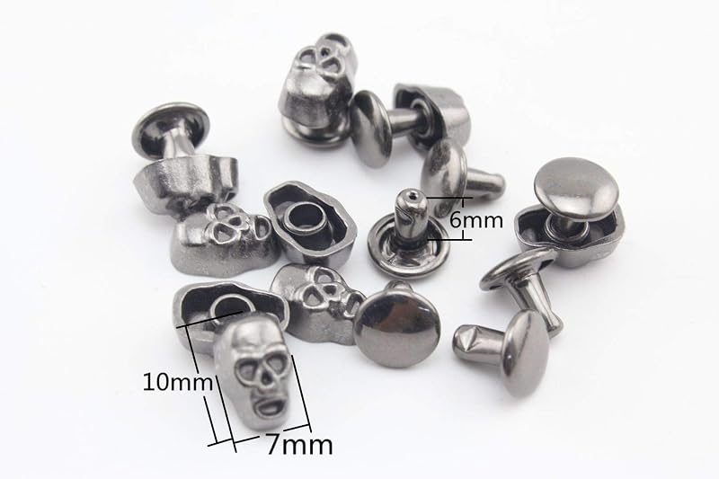 Skull Head Studs Rivets Zinc alloying Double Cup Decorative for Punk Leather Purse Bag Clothing Shoes