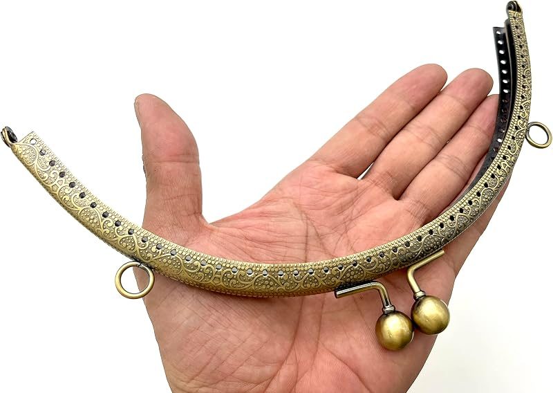 Half-Round Sew-In Kiss-Lock Purse Frame, 8 1/4" x 3 9/16" (21 x 9 cm)