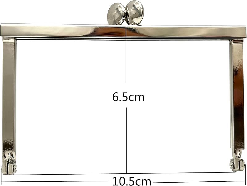 Rectangle Glue-In Kiss-Lock Purse Frame, 4" x 2 9/16" (10.5 x 6.5 cm)