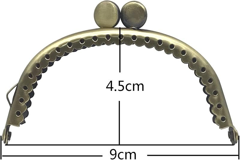 Half-Round Sew-In Kiss-Lock Purse Frame, 3 1/2" x 1 9/16" (9 x 4 cm)
