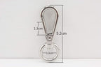 Pear Push-Gate Swivel Clasp, Round Eye (1/2")