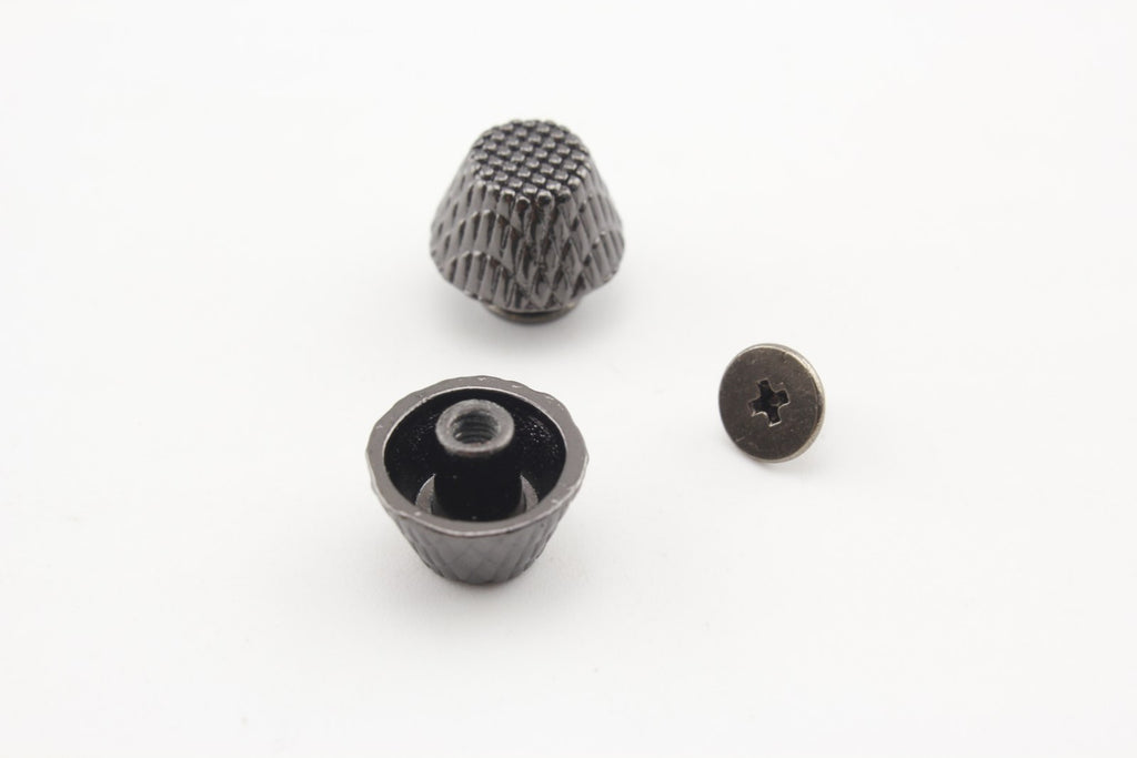 12mm flat cone Alloy screw rivet purse feet Gunmetal Black Gold Light gold