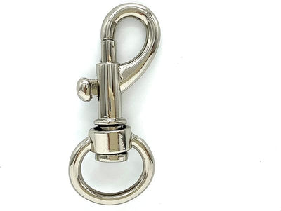Bolt Snap Hook, Round Eye (3/4", 6cm) - Nickel