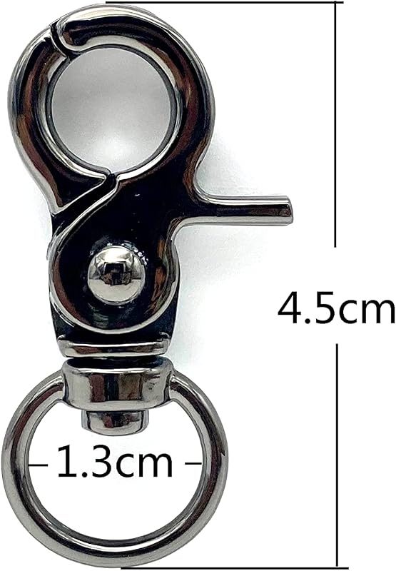 Lobster-Claw Swivel Clasp, Round Eye (1/2", 4.5cm)