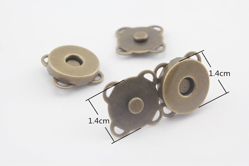 Sew on Thin Round Magnetic Snaps Bag Button Purse Leather Closures for Sewing Purse Bag Clutch Wallet