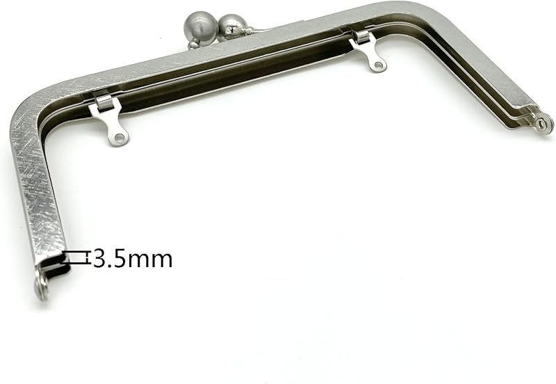 Rectangle Glue-In Kiss-Lock Purse Frame, 6 1/4" x 3" (16 x 7.5 cm)