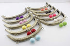 Color-Ball Sew-In Kiss-Lock Purse Frame, 17 x 7 cm