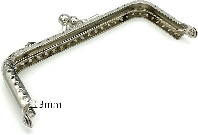 Rectangle Sew-In Kiss-Lock Purse Frame, 4 1/4" x 1 3/4" (11 x 4.5 cm)