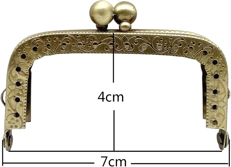 Rectangle Sew-In Kiss-Lock Purse Frame, 7 x 4 cm