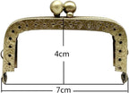 Rectangle Sew-In Kiss-Lock Purse Frame, 7 x 4 cm
