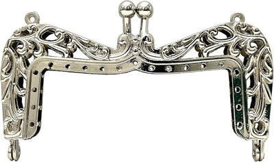 Vintage Embossed Sew-In Kiss-Lock Purse Frame, 4" (10-11 cm)