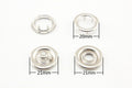 20mm Solid Brass Snap Fasteners - Nickel Prong Ring Press Studs