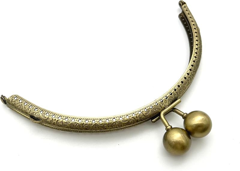 Half-Round Sew-In Kiss-Lock Purse Frame, 6 1/8" x 2 9/16" (15.5 x 6.5 cm)