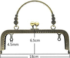 Rectangle Sew-In Kiss-Lock Purse Frame with Chain Loops, 7" x 2 5/8" (18 x 6.5 cm)