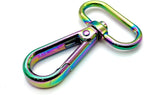 Rainbow Push-Gate Swivel Snap Hook, Flat D Eye (1")