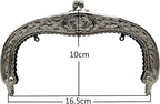 Vintage Embossed Screw-In Kiss-Lock Purse Frame, 6 1/2" x 4" (16.5 x 10 cm)