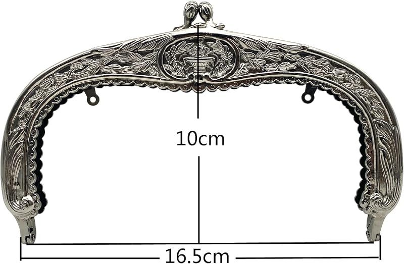 Vintage Embossed Screw-In Kiss-Lock Purse Frame, 6 1/2" x 4" (16.5 x 10 cm)