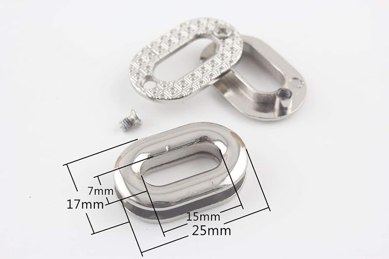 Zinc Alloying Oval Screw in Eyelet Grommet Purse Loop Handle Connectors Easy Installation Inner Width