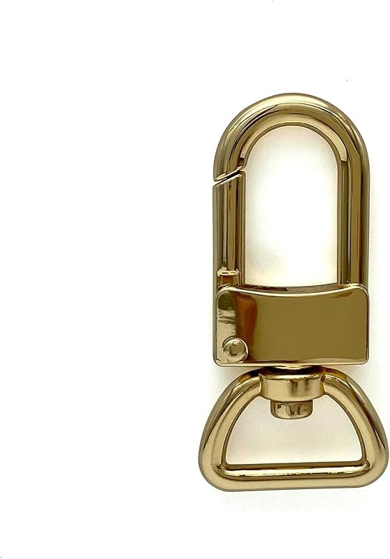 Square-Top Push-Gate Swivel Snap Hook, D-Ring Eye