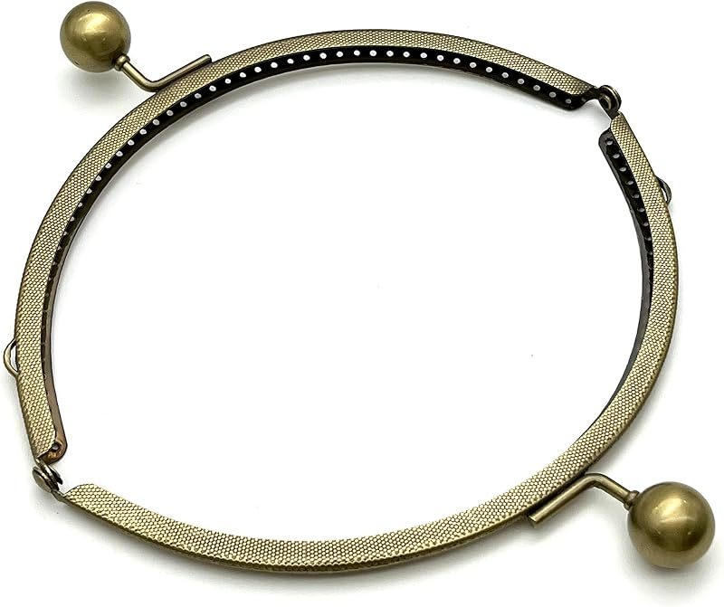 Half-Round Sew-In Kiss-Lock Purse Frame, 6 1/8" x 2 9/16" (15.5 x 6.5 cm)