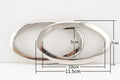 4" (10 cm) Metal Oval oblong Cut Out Grommet Purse Handle for Bag Purse clutch totes Making Nickel