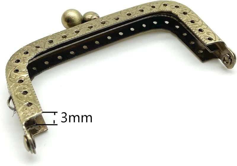 Rectangle Sew-In Kiss-Lock Purse Frame, 7 x 4 cm