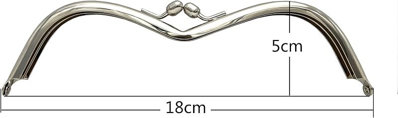 M-Shape Glue-In Kiss-Lock Purse Frame, 7" x 2" (18 x 5 cm)