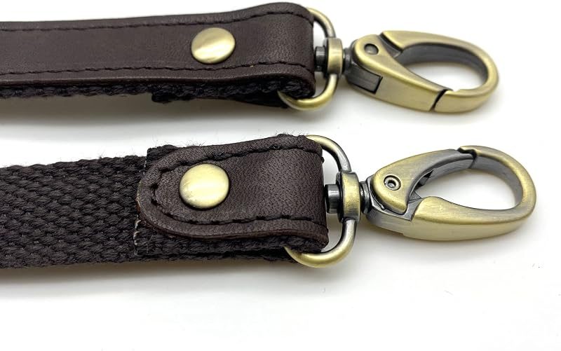 Adjustable Genuine Leather Shoulder Crossbody Bag Purse Strap Handles with Hooks for Bag Making Replacement - Leather…