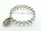Vintage Embossed Sew-In Kiss-Lock Purse Frame with Chain Loops, 9.5 cm