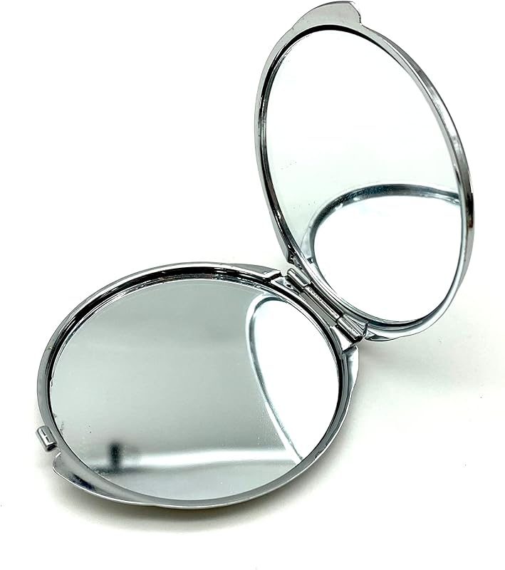 Round Compact Mirror Blank with Polished Metal Lid