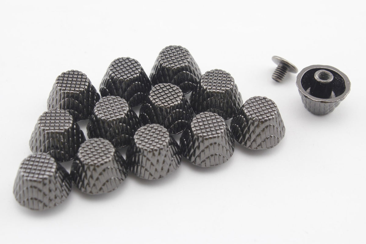 12mm flat cone Alloy screw rivet purse feet Gunmetal Black Gold Light gold