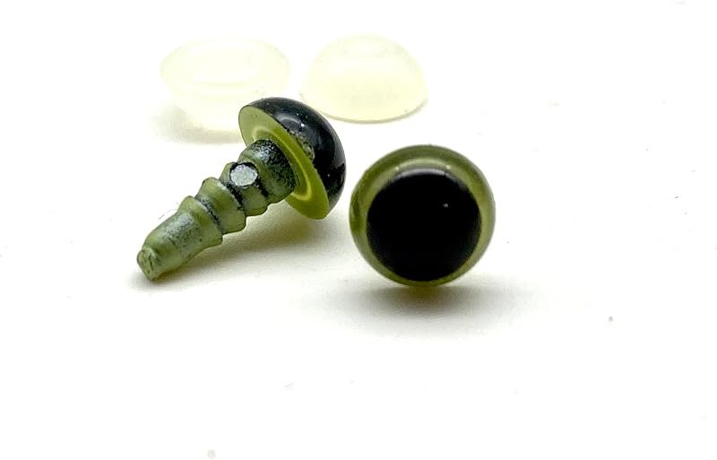 Plastic Safety Eyes with washers / 24 pcs Pale Green