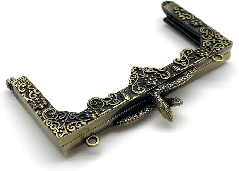 Rectangle Vintage Embossed Screw-In Kiss-Lock Purse Frame