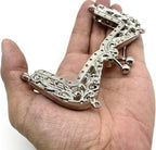 Vintage Embossed Sew-In Kiss-Lock Purse Frame, 4" (10-11 cm)