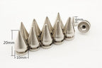 Zinc Alloy Screw in Bullet Rivet Spike Studs Spots for Leather Bag Making Clothing Shoes