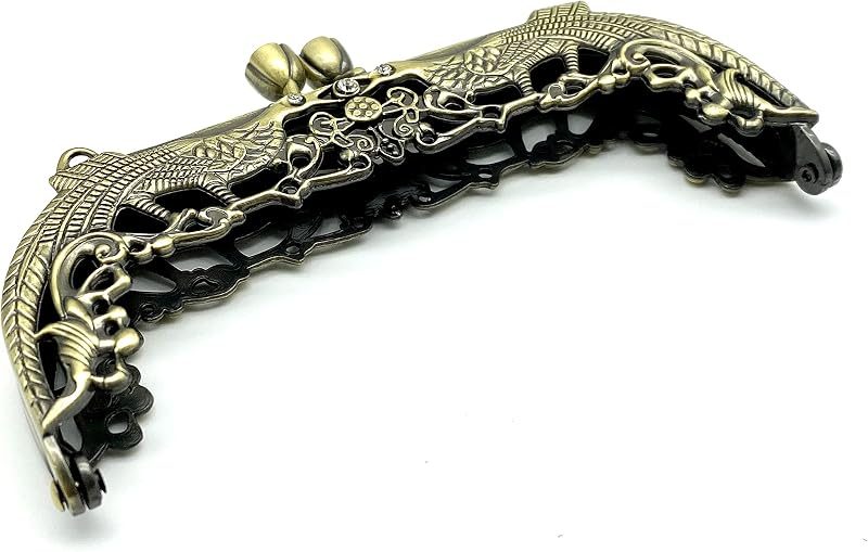 Vintage Embossed Sew-In Kiss-Lock Purse Frame, 4 3/4" x 2" (12 x 5 cm)