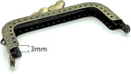 Heart Sew-In Kiss-Lock Purse Frame, 8.5 x 4.5 cm
