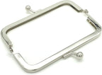 Rectangle Glue-In Kiss-Lock Purse Frame, 4" x 1 5/8" (10 x 4 cm)